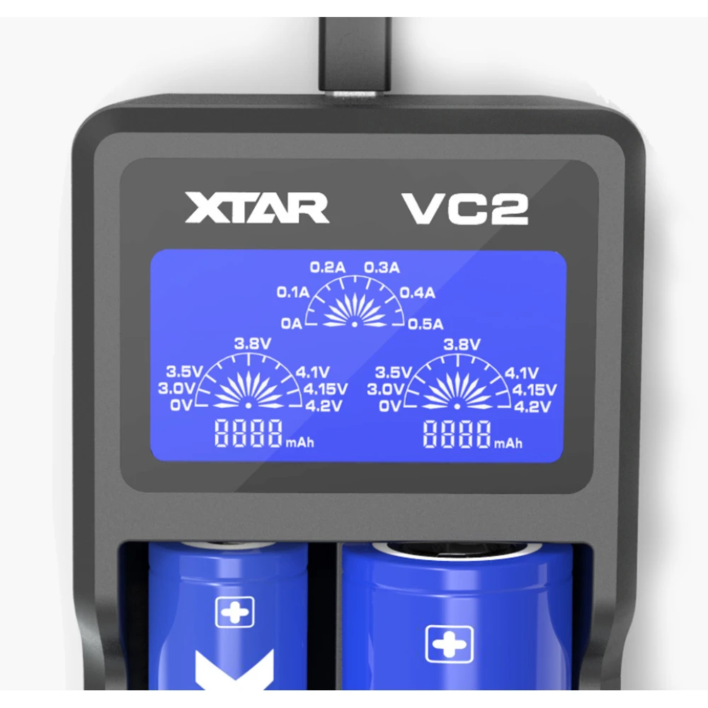 Empaque del cargador XTAR MCVCVP124 VC2 con LCD