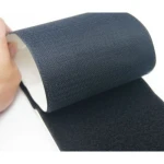 Bande Velcro adhésive 80 mm noire avec adhésif au dos - 1 m (crochet et boucle)