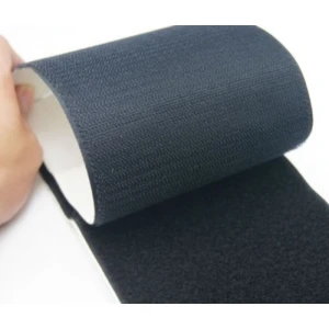 Bande Velcro adhésive 80 mm noire avec adhésif au dos - 1 m (crochet et boucle)