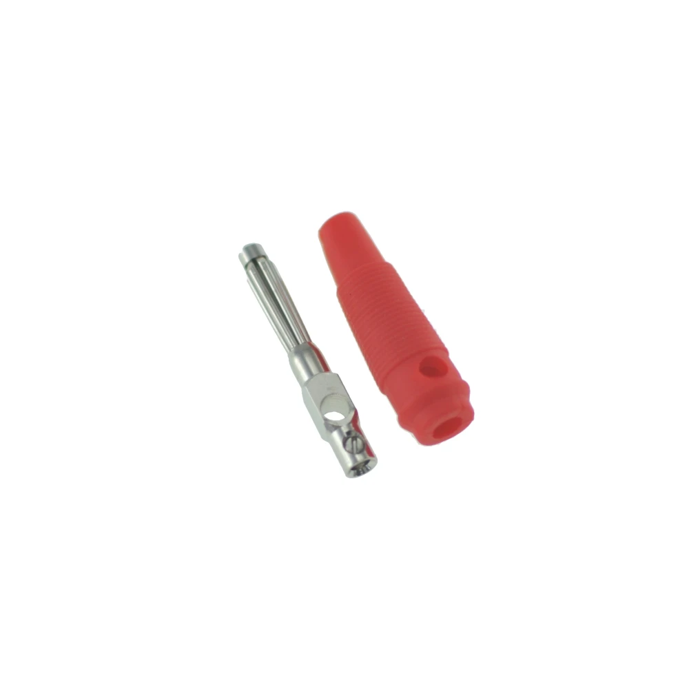 Conector banana 4mm rojo BP4526 con detalles de diseño