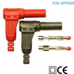 Connecteur banane mâle 4mm 90 degrés BP4504 (1 rouge et 1 noir) Amass