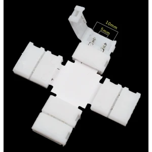 Connecteurs clip LED en X 10mm 2 broches 5050 RGB pour rubans LED