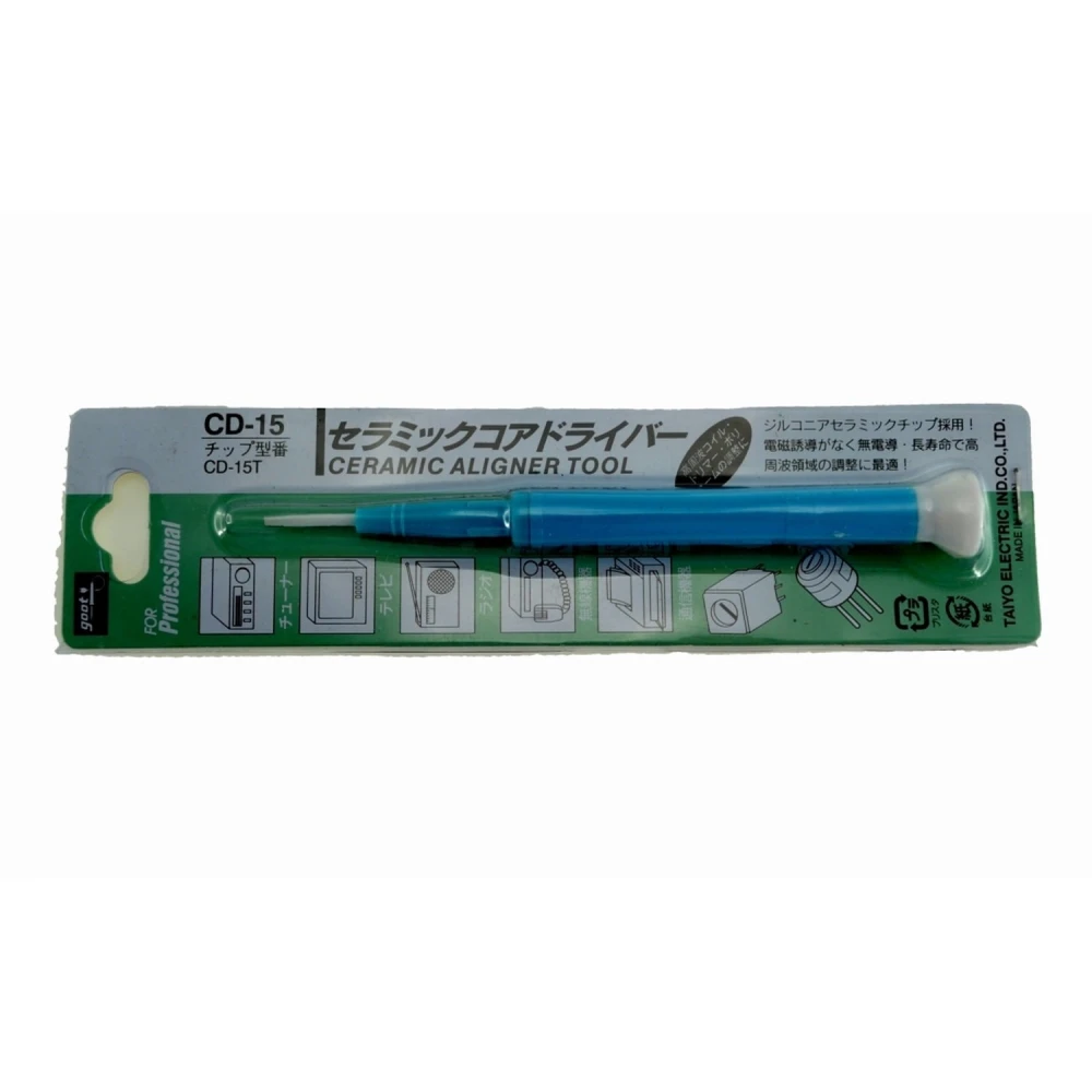 Tournevis céramique de réglage pour potentiomètres GOOT CD-15 1,3mmx0,4mm