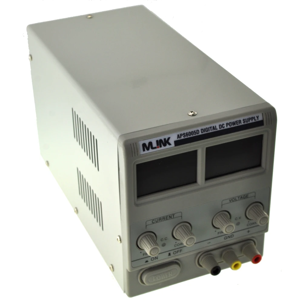 Vista superior de la fuente alimentación regulable Mlink APS6005D