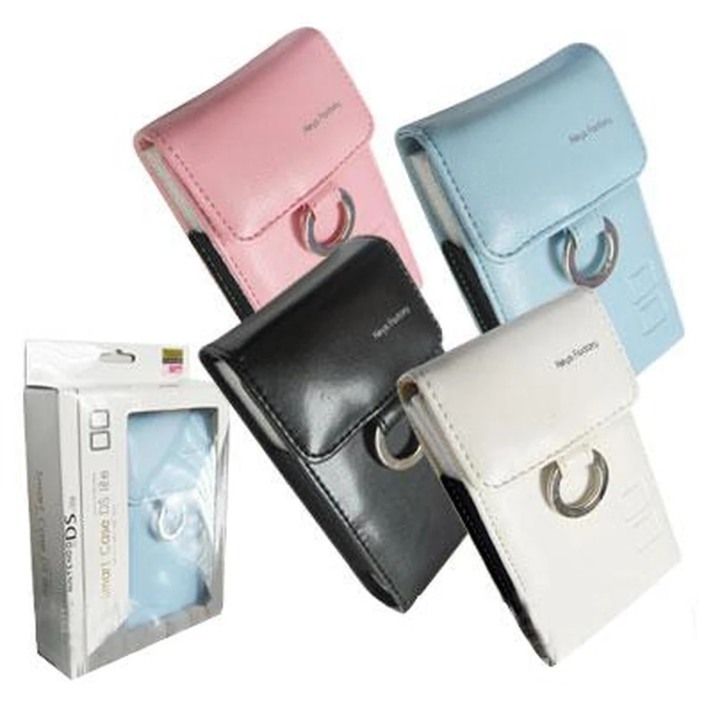 Housse cuir NDS Lite bleu marine - étui avec anneau Smart Case DS Lite