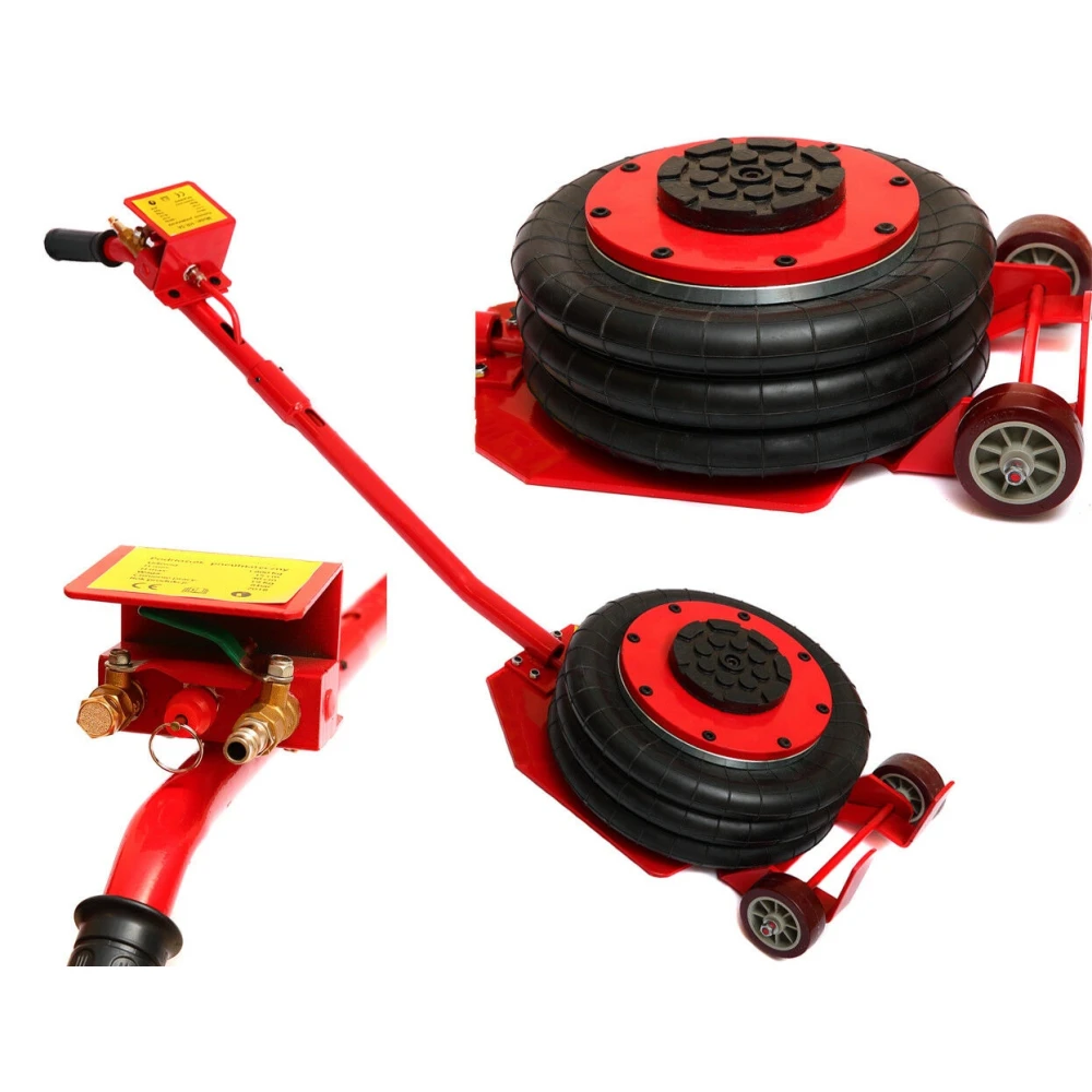 Cric pneumatique 3 tonnes triple coussin d'air gonflable Heavy Duty pour voitures