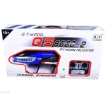 Helicoptero rc gigante QS8006-2 en vuelo con luces led activadas