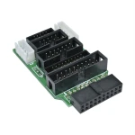 Vista lateral del J-Link JTAG Converter V9 con cables conectados