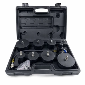 Kit Testeur de Fuites Turbocompresseur 9 Pièces avec Manomètre Test Pression Turbo
