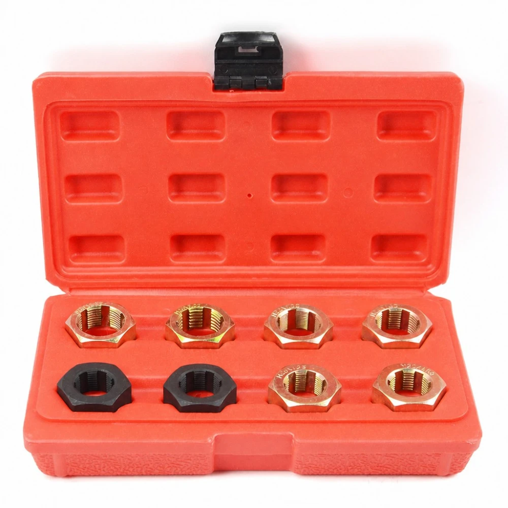 Kit réparateur de filetages d'arbre de transmission et moyeu de roue 9 pièces