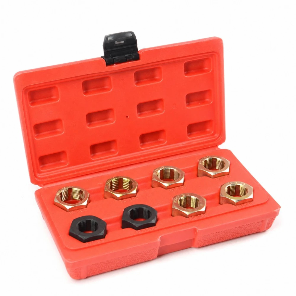 Kit réparateur de filetages d'arbre de transmission et moyeu de roue 9 pièces