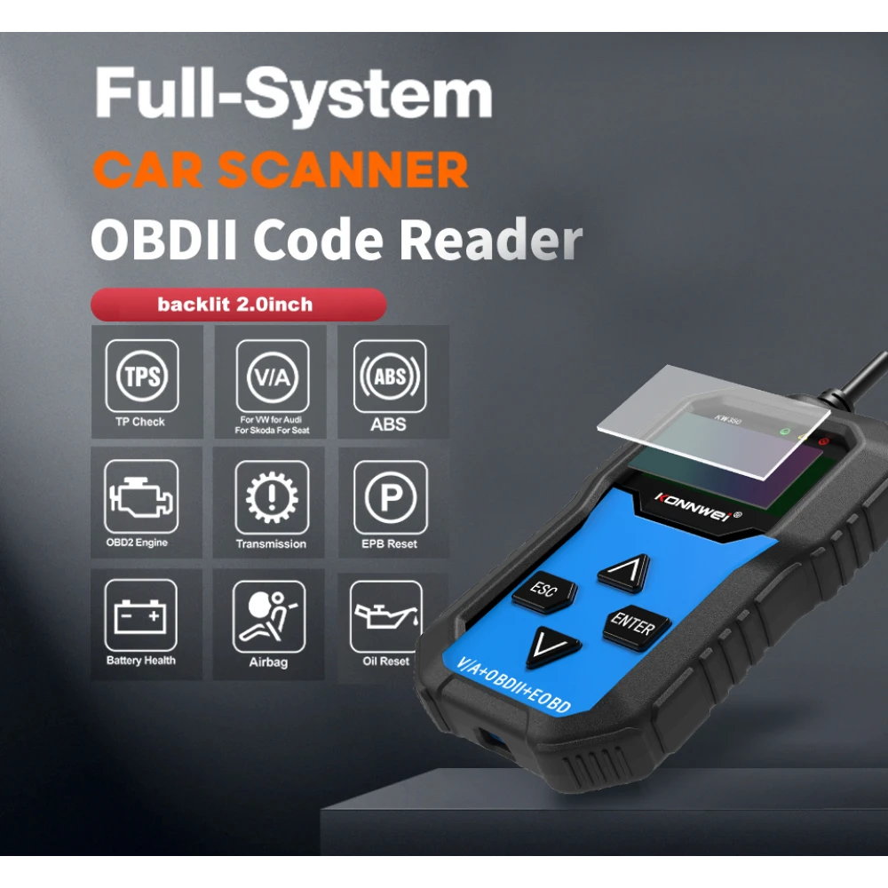 Konnwei KW350 valise diagnostic système complet pour VW Audi Seat Skoda