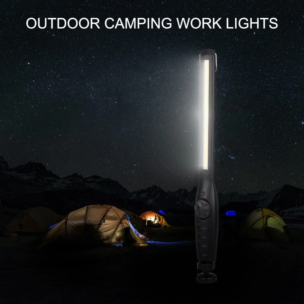 Lampe torche atelier LED rechargeable avec 4 modes et base magnétique pour atelier et automobiles