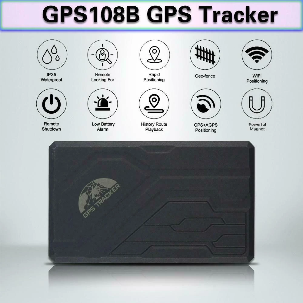 Localisateur GPS batterie longue durée pour voiture TK108B avec alarme SOS et base magnétique
