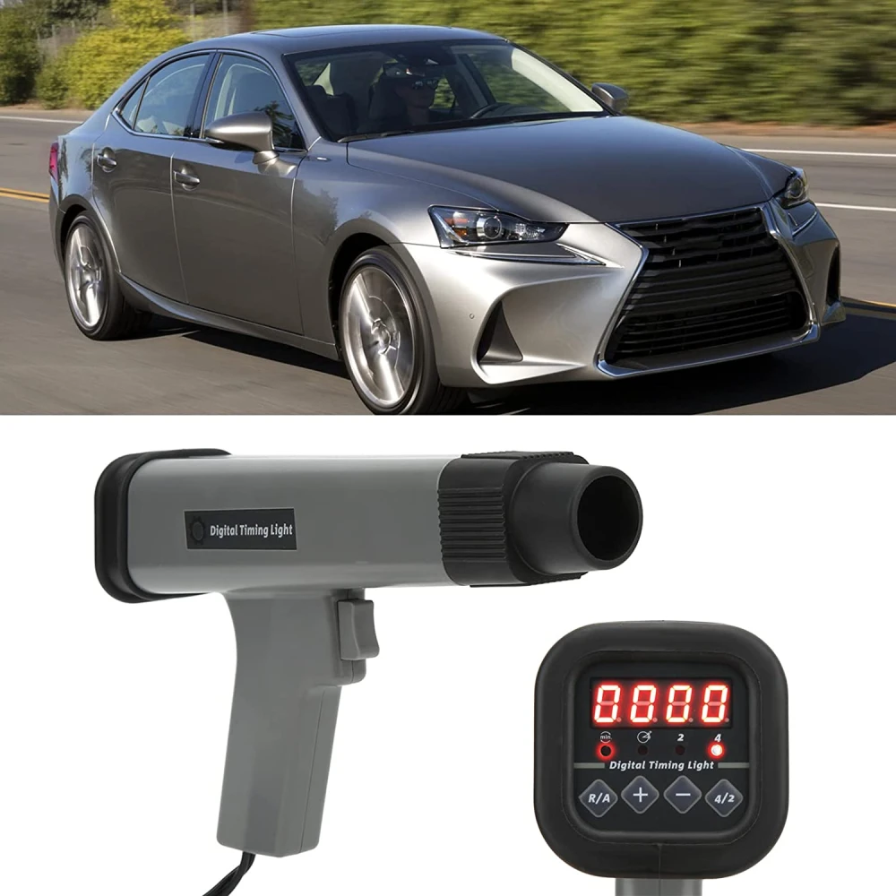 Pistola estroboscópica digital con pantalla y pinzas para sincronización de motor 12V