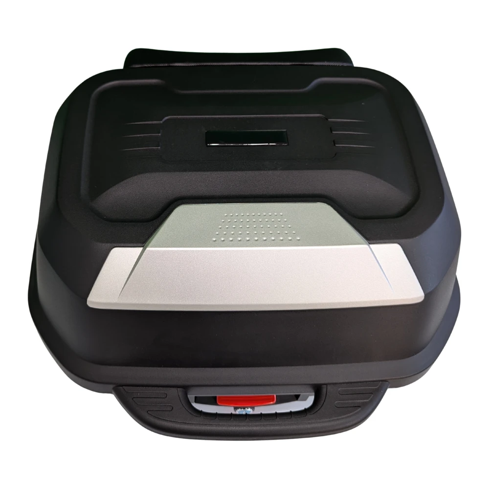 Top case moto 47L - Coffre universel amovible avec serrure et dossier