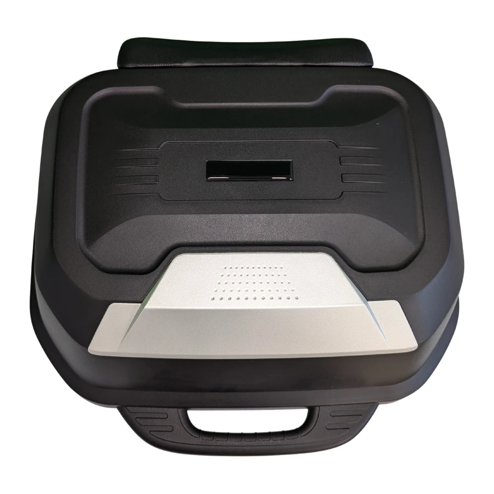 Top case moto 47L - Coffre universel amovible avec serrure et dossier