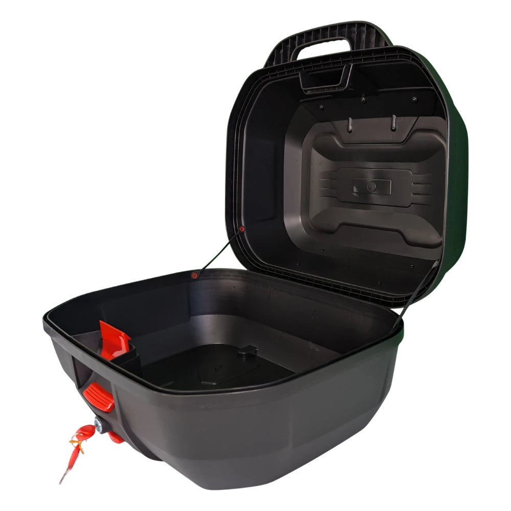 Top case moto 47L - Coffre universel amovible avec serrure et dossier