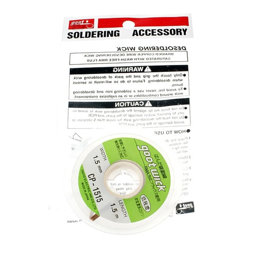 Tresse à dessouder GOOT CP-1515 1,5 mm x 1,5 mètres