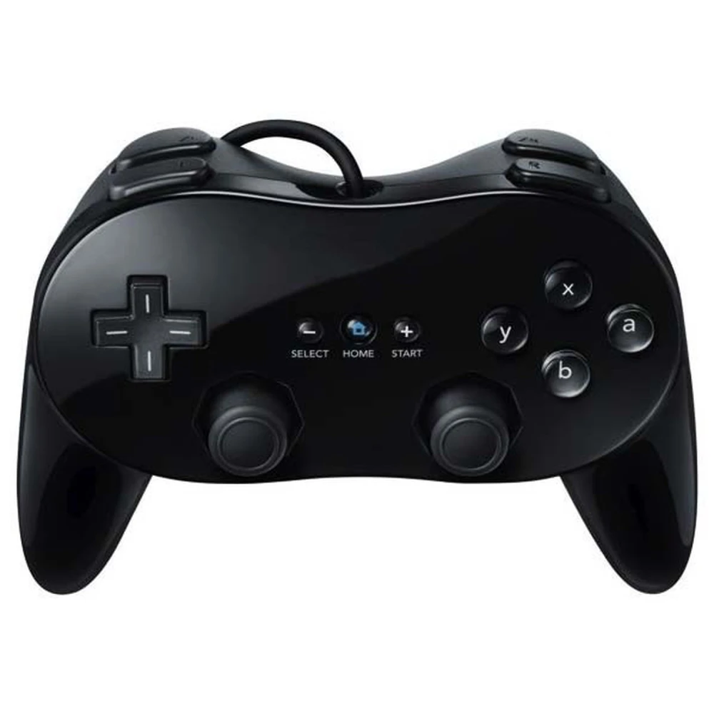 Manette classique Pro Wii noire compatible pour Nintendo Wii