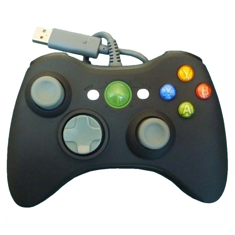 Manette filaire Xbox 360 compatible noire pour un confort et un contrôle optimaux