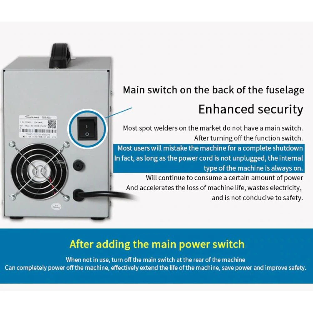 Machine de soudure par points Sunkko 709AD+ 220V avec fer à souder pour batterie lithium 18650