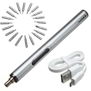 Mini tournevis électrique sans fil USB rechargeable 3 LED 22en1