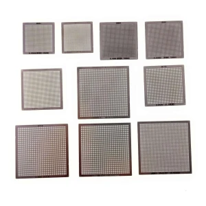 Pack 10 gabarits universels BGA Reballing chaleur directe de 0,3 à 0,76 mm