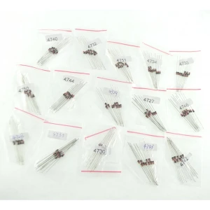 Pack 150 diodes Zener - 15 modèles différents, 10 unités de chaque modèle