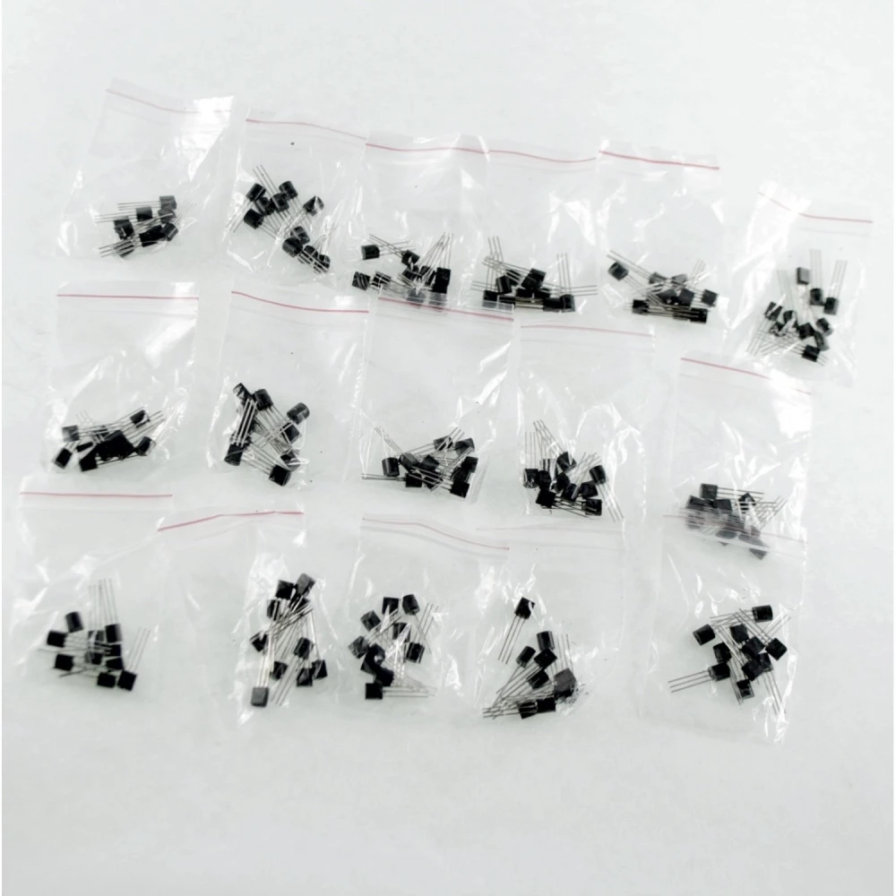 Pack de 160 transistors TO92 - 16 modèles différents, 10 de chaque