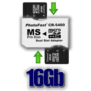 Pack adaptateur 2xMicroSDHC vers MS Pro Duo 32GB pour PSP et appareil photo