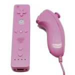 Pack télécommande Wii Remote avec Wii Motion Plus intégré et Nunchuck rose compatible Wii