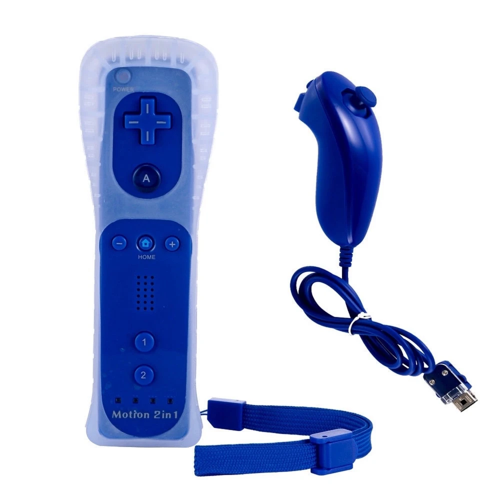 Pack manette Wii Remote Motion Plus + Nunchuk compatible Wii bleu