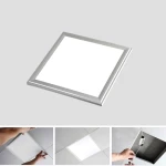 Panneau LED Slim 30x30cm 12W cadre argent 6000K - lumière blanche