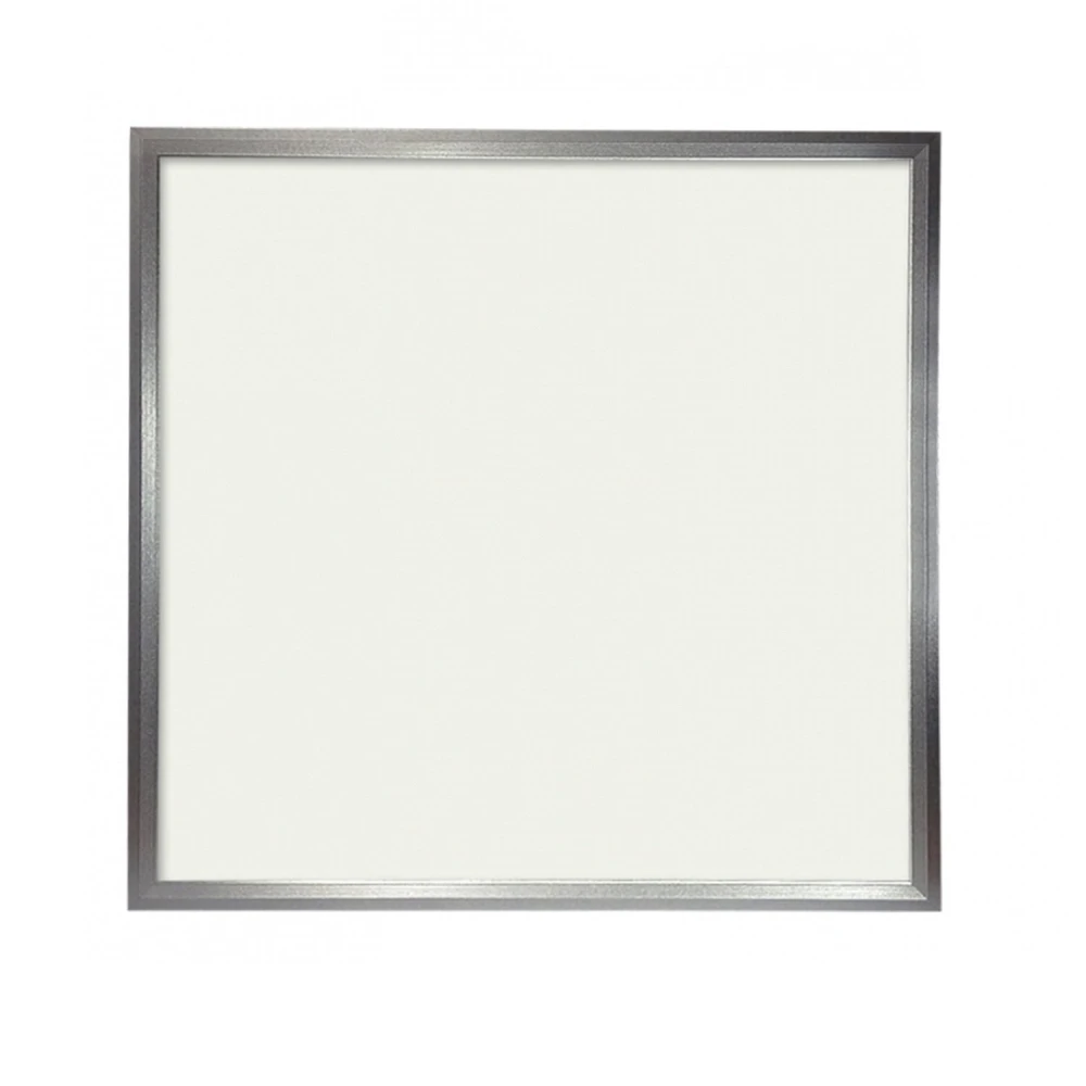 Vista lateral del Panel Led Slim 60x60cm 48W con marco aluminio plata