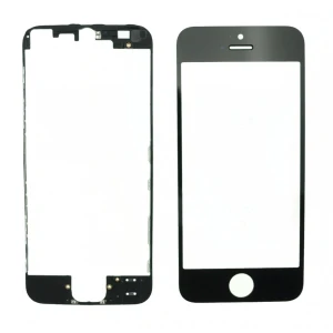 Écran en verre iPhone 5 noir + cadre adhésif pour réparation