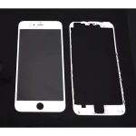 Écran en verre iPhone 6 Plus blanc avec cadre adhésif pour réparation