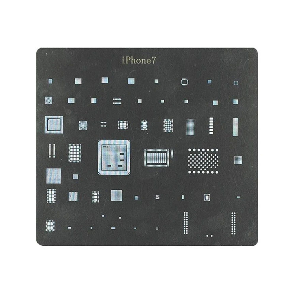 Plaque stencil IC iPhone 7 - Gabarit reballing BGA pour réparation précise