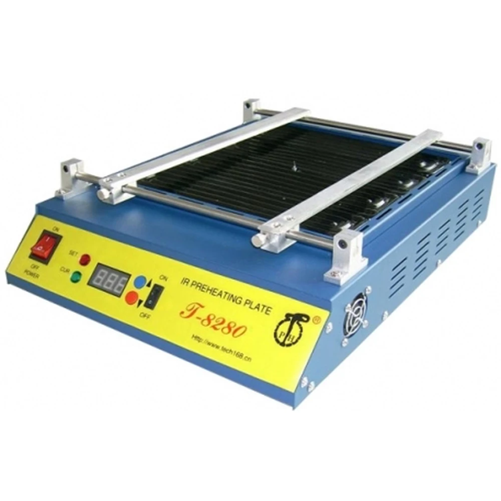 Vista frontal del precalentador Puhui T-8280 con control de temperatura PID