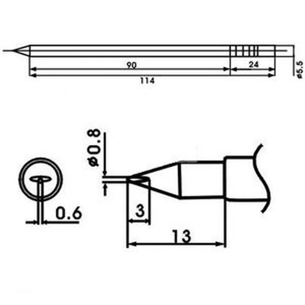 Pointe de fer à souder Aoyue LF-08LD avec résistance intégrée pour stations de soudage