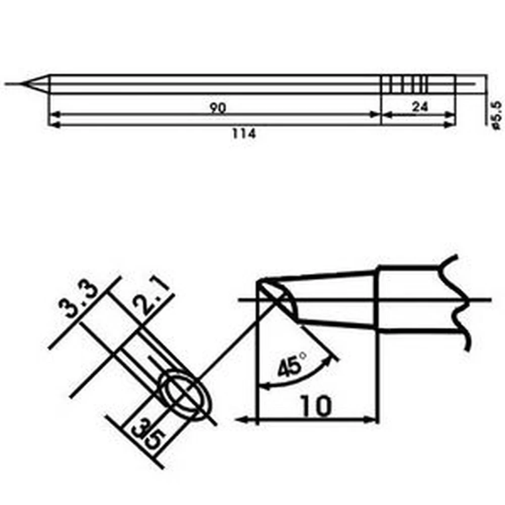 Pointe de fer à souder Aoyue LF-3BCM avec résistance intégrée pour stations de soudage