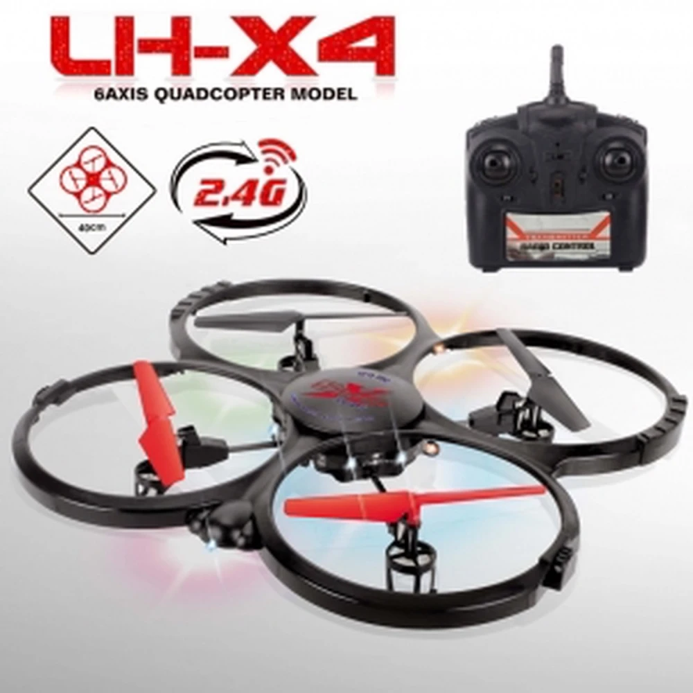 Quadricoptère LH-X4 2,4ghz 4 canaux avec 6 axes et gyroscope, taille 32,5cm