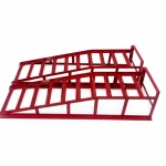 Rampes en Acier pour Voiture 2 Tonnes (4 400 lbs) — Set de 2 Rampes de Service Portables pour Vidange et Entretien, Rouges TSX TOOL