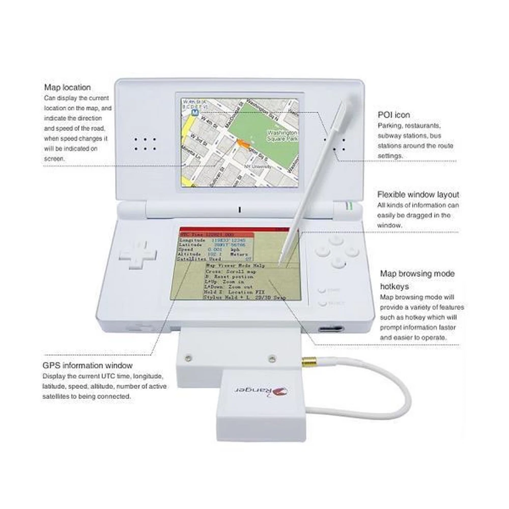 Ranger NDS GPS System pour Nintendo DS Lite - Navigation GPS innovante