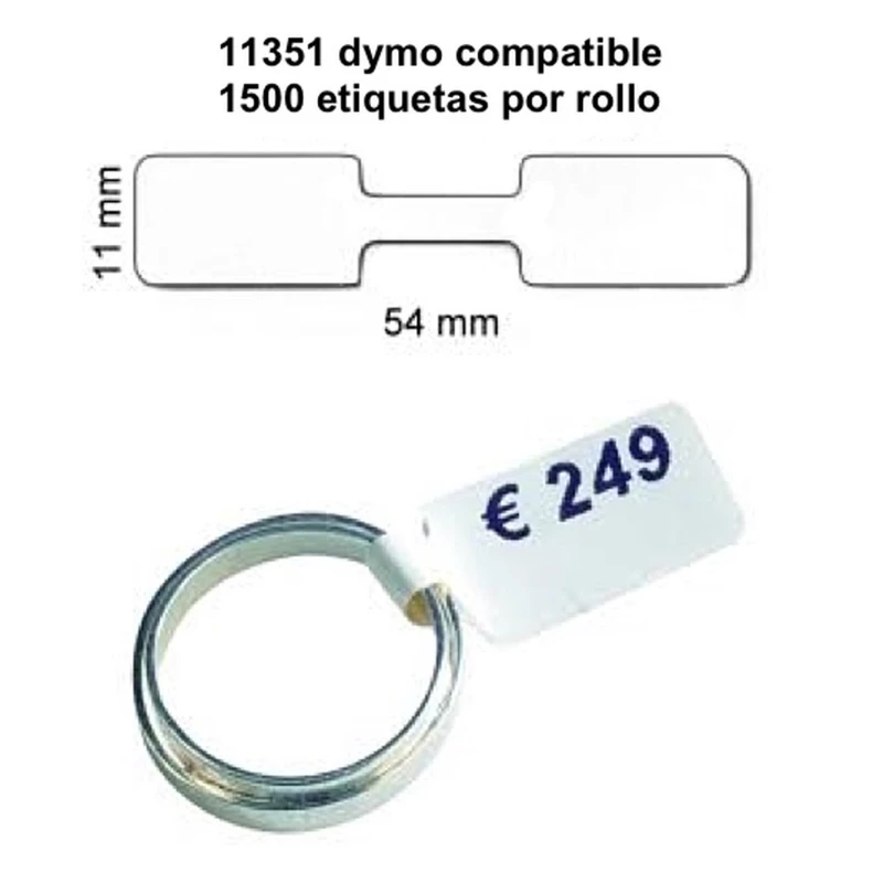 Rouleau d’étiquettes adhésives compatible Dymo 11351 - 1500 unités 54x11mm