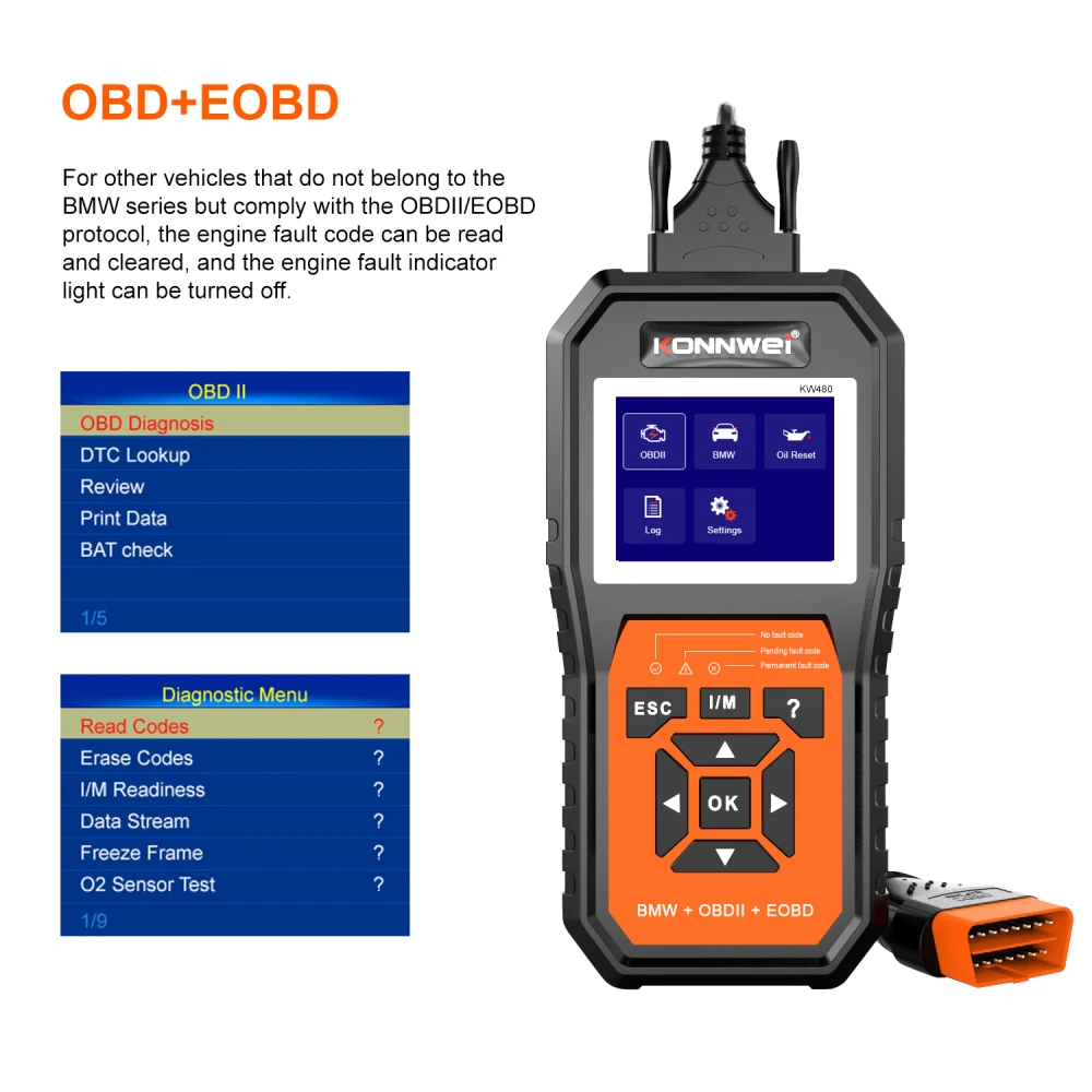 Scanner diagnostic BMW Konnwei KW480 - Outil OBD2 pour BMW