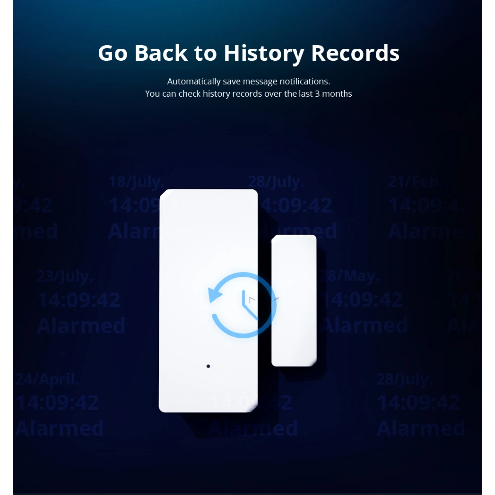 Capteur porte-fenêtre sans fil SONOFF DW2 RF pour alarme de sécurité domestique