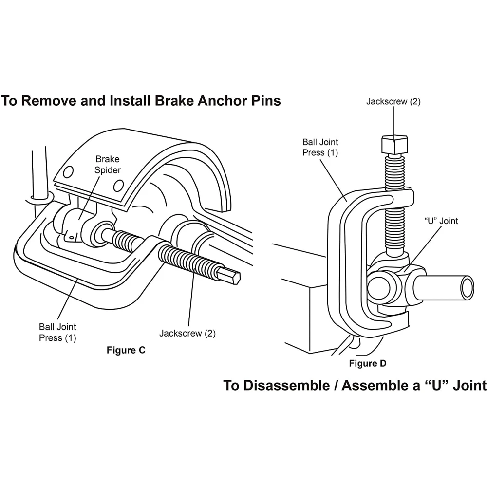 Kit 10 pièces extracteur et installateur de rotules et silentblocs 4x4