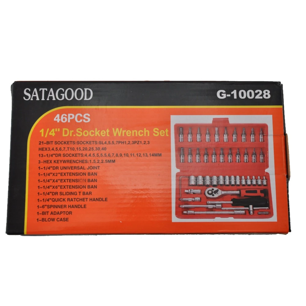 Coffret de douilles hexagonales 1/4 46 pièces TSX TOOL pour auto et bricolage