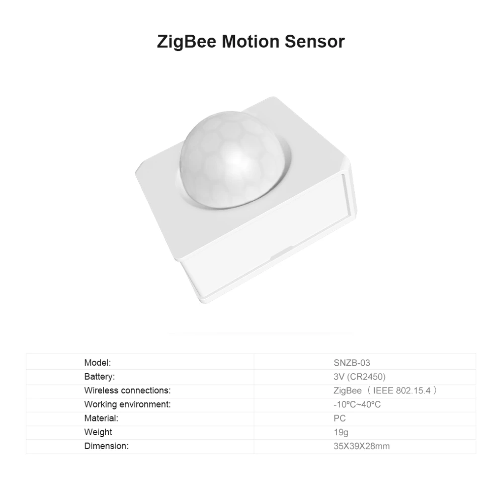 SONOFF SNZB-03 Détecteur de mouvement ZigBee - Contrôle intelligent et détection précise